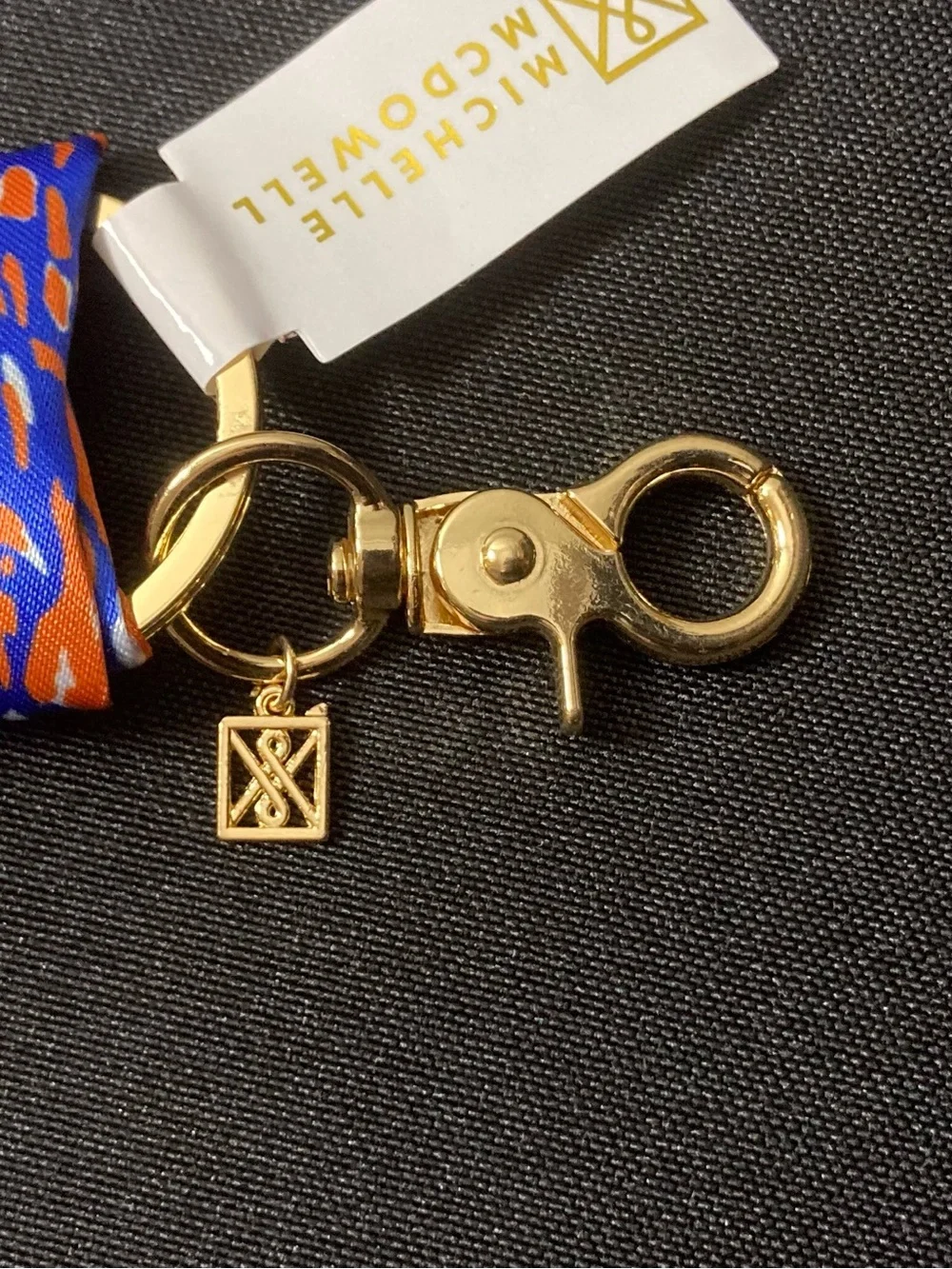 Michelle McDowell Blue And Orange Bag Charm Twillie Keychain